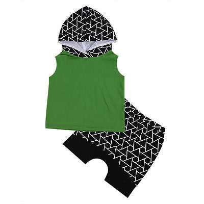 2017 Toddler Infant Baby Boy Clothes Set Children Clothing Boys Costume Cute Outfits Clothe Hooded Boy Tops Shorts 2pcs Set